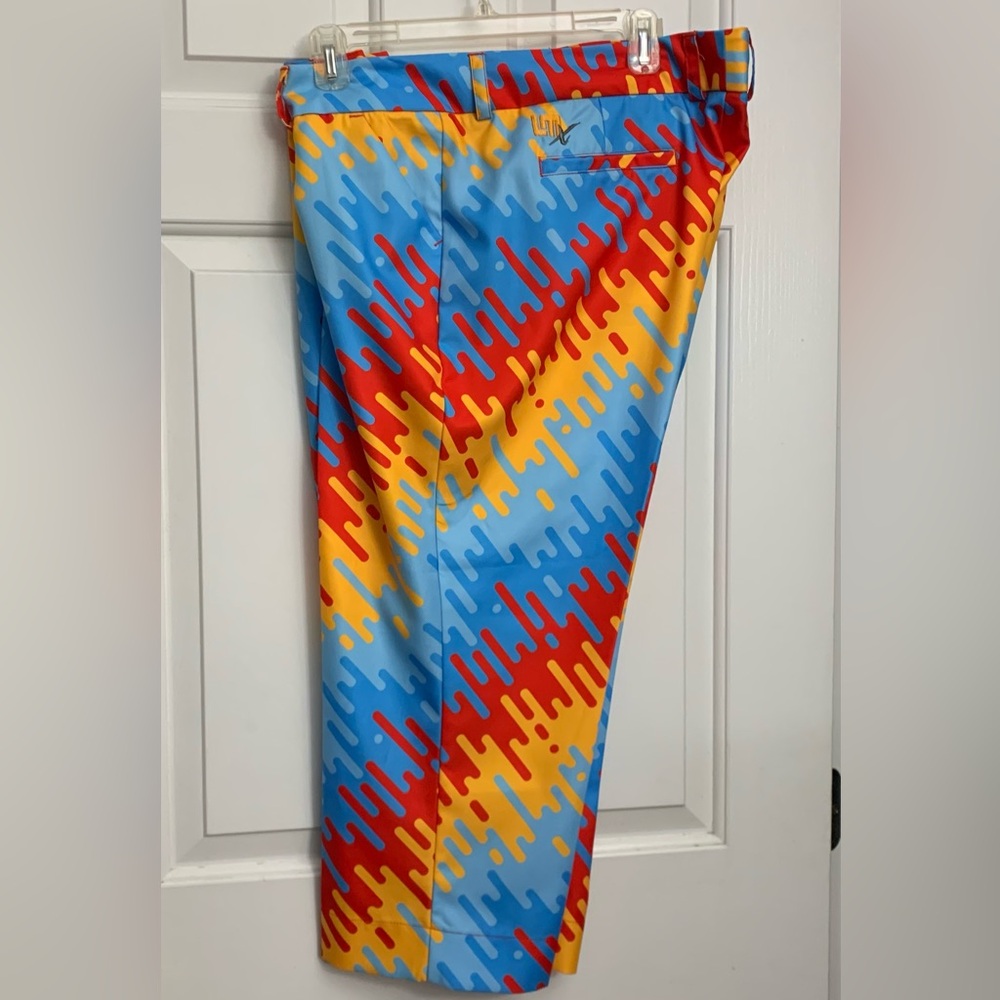 Loudmouth Golf Dance Floor Ladies Red and Yellow Patterned Pants Sz  18